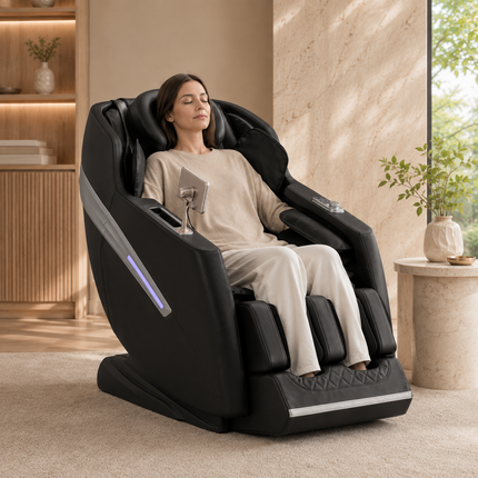 Sakura Prime 101 Massagestoel Zwart – Elektrische Massagefauteuil met Zero Gravity – Luchtkussens – Verwarming – Bluetooth