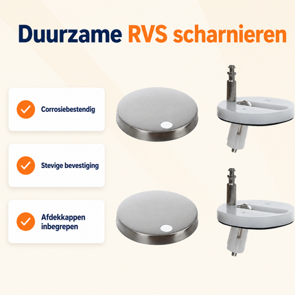 Universele Softclose WC-Bril – Afneembaar – Quick Release – RVS Scharnieren – Wit