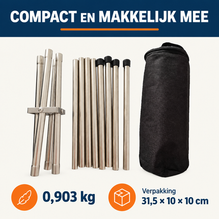 Trendmix Opvouwbare Vuurkorf Groot – Draagbare Kampvuurstandaard met Reistas – RVS Vuurschaal Buiten – Camping Fire Pit 56 x 56 x 43 cm