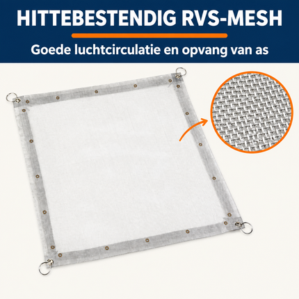 Trendmix Opvouwbare Vuurkorf Groot – Draagbare Kampvuurstandaard met Reistas – RVS Vuurschaal Buiten – Camping Fire Pit 56 x 56 x 43 cm