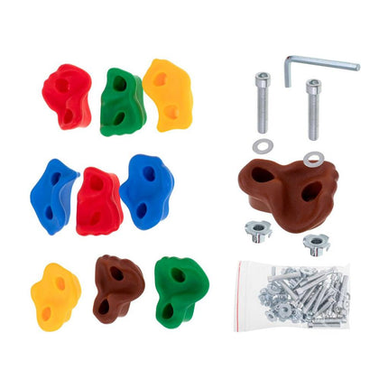 Ikonka Klimstenen 10 stuks - Klimwand Maken - Klimmuur Stenen - Inclusief Montage Materiaal - Multikleur