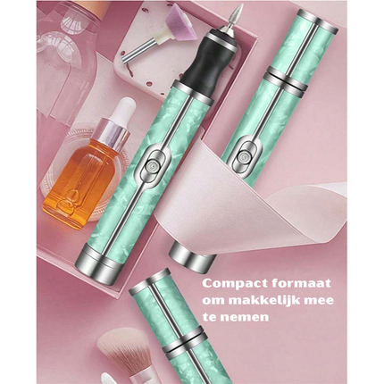 Trendmix Draadloze Elektrische Nagelvijl Nagelfrees Met 5 Bitjes Groen - 4 Bedieningsmodi - Manicure Pedicure Set Elektrisch - Oplaadbaar - USB C Kabel