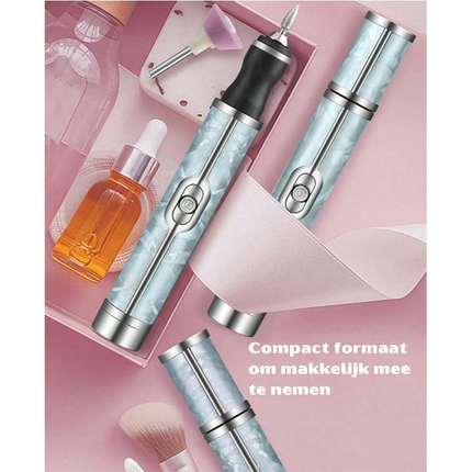 Trendmix Draadloze Elektrische Nagelvijl Nagelfrees Met 5 Bitjes Blauw - 4 Bedieningsmodi - Manicure Pedicure Set Elektrisch - Oplaadbaar - USB C Kabel