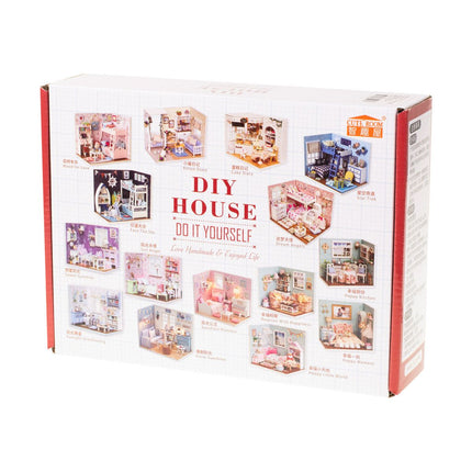 Ikonka DIY Modelbouw Woonkamer - Miniatuurhuisje Happy Times 20,6 cm - Miniatuur Bouwpakket