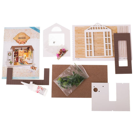 Ikonka DIY Modelbouw Woonkamer - Miniatuurhuisje Happy Times 20,6 cm - Miniatuur Bouwpakket