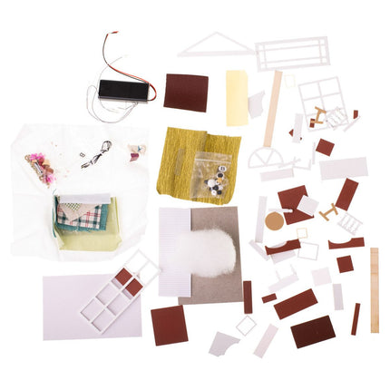 Ikonka DIY Modelbouw Woonkamer - Miniatuurhuisje Happy Times 20,6 cm - Miniatuur Bouwpakket