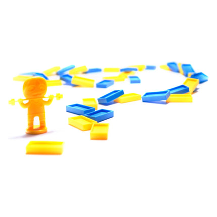 82-delige speelgoed domino trein inclusief stenen rood - Voor het automatisch neerzetten van domino stenen