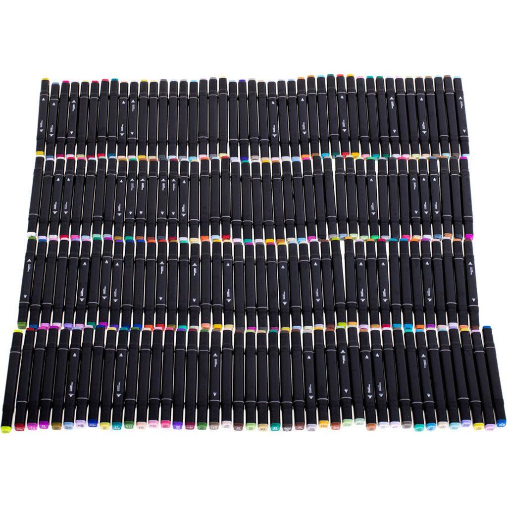 Home Markt24 Set van 168 dubbelzijdige markers op alcoholbasis etui - duurzaam, waterdicht Home Markt24 Set van 168 dubbelzijdige markers op alcoholbasis etui - duurzaam, waterdicht