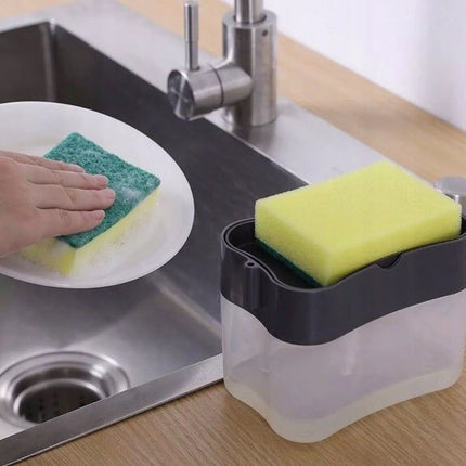 BeeHome Handmatige Afwasmiddel Dispenser - Zeepdispenser - Sponshouder