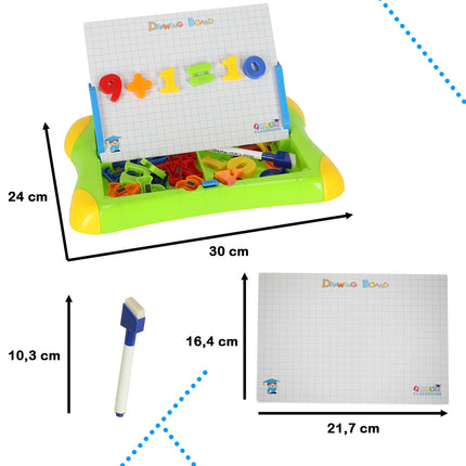 Educatief magneetbord met cijfers en letters 30.5 x 15.2 x 4 cm groen