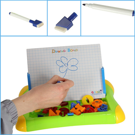 Educatief magneetbord met cijfers en letters 30.5 x 15.2 x 4 cm groen