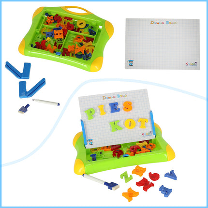 Educatief magneetbord met cijfers en letters 30.5 x 15.2 x 4 cm groen