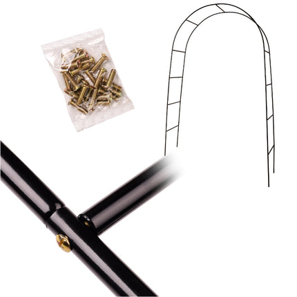 Rozenboog Metaal 240 x 140 cm – Tuinboog voor Klimrozen, Klimplanten en Clematis – Pergola – Zwart