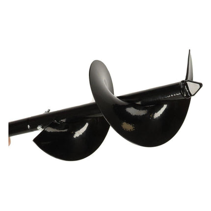 Ikonka zwarte Grondboor met rubberen handvat - Tuinboor - Palenboor - boordiameter 15 cm totale lengte 85 cm