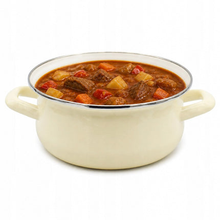 Emaille Kookpan met Glazen Deksel 2,5 Liter – 20 cm – Geëmailleerde Pan – Crème