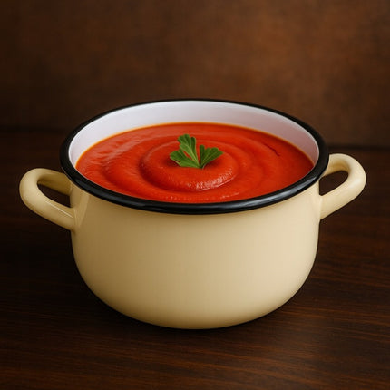 Emaille Kookpan 5 Liter – Emaille Pan 22 cm – Inductie & Alle Warmtebronnen – Crème