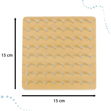 Geoboard Houten Puzzel Vormen Maken Met Elastiekjes - Montessori Speelgoed - Geobord Hout - Vanaf 3 Jaar
