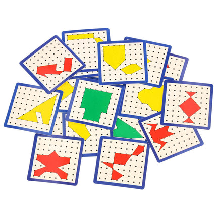Geoboard Houten Puzzel Vormen Maken Met Elastiekjes - Montessori Speelgoed - Geobord Hout - Vanaf 3 Jaar