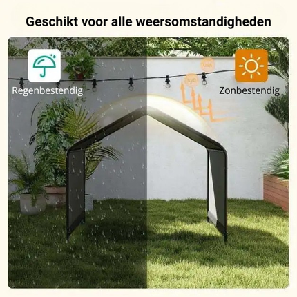 Trendmix Hondentent Waterdicht Zwart – Grote Hondenschuilplaats voor Buiten – 129x124x108 cm – Voor Kleine, Middelgrote & Grote Rassen