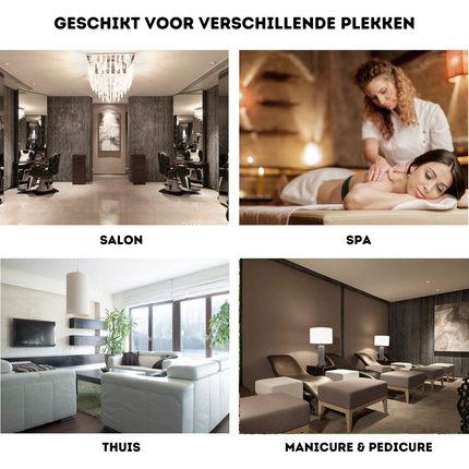 Trendmix Pedicure & Manicure Voetensteun – Verstelbare Hoogte 45–65 cm – Ergonomisch – Staal & Wit Leer