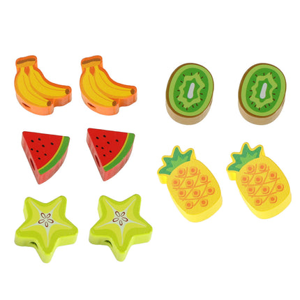 Montessori Behendigheidsspel – Houten Evenwichtsspel Egel met Fruit en Rijgdraad – Educatief Speelgoed vanaf 3 Jaar