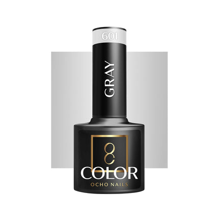 Ocho Nails grijze hybride nagellak 601 Gellak 5 g - Koel neutraal grijs - Professionele gel polish met intense glans tot 3 weken