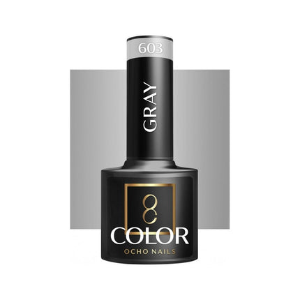 Ocho Nails grijze hybride nagellak 603 Gellak 5 g - Neutrale medium grijstint - Professionele gel polish met langdurige glans