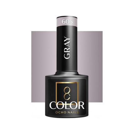 Ocho Nails grijze hybride nagellak 605 Gellak 5 g - Medium-steelnude grijstint - Professionele gel polish met langdurige glans