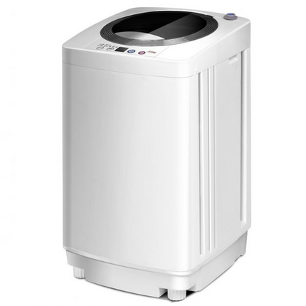 Costway Volautomatische Mini Wasmachine met Pomp en Display 3,5 kg - Mini Camping Wasmachine  -  Wit 43x43x75 cm