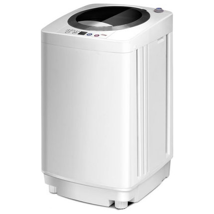 Costway Volautomatische Mini Wasmachine met Pomp en Display 3,5 kg - Mini Camping Wasmachine  -  Wit 43x43x75 cm