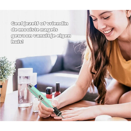Trendmix Draadloze Elektrische Nagelvijl Nagelfrees Met 5 Bitjes Groen - 4 Bedieningsmodi - Manicure Pedicure Set Elektrisch - Oplaadbaar - USB C Kabel