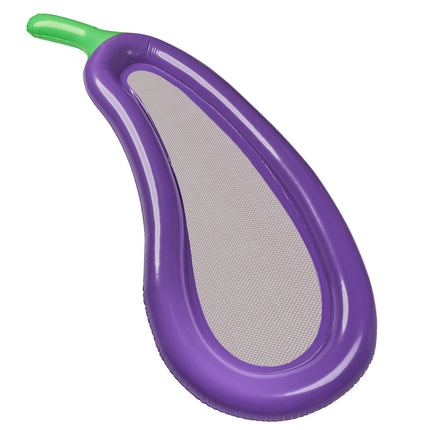 Opblaasbaar Luchtbed Aubergine XXL 240 cm – Drijvend Zwembad Luchtbed met Mesh Ligvlak – Waterhangmat voor Zwembad & Strand