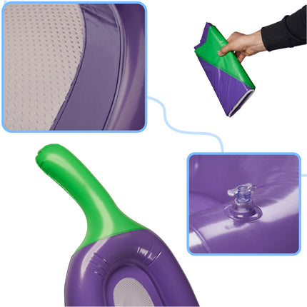 Opblaasbaar Luchtbed Aubergine XXL 240 cm – Drijvend Zwembad Luchtbed met Mesh Ligvlak – Waterhangmat voor Zwembad & Strand