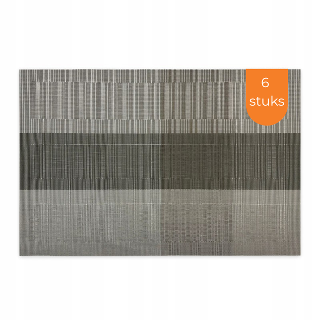 Placemats Set 6 Stuks 30x45 cm – Afwasbare Kunststof Placemats – Hittebestendig – Taupe Grijs