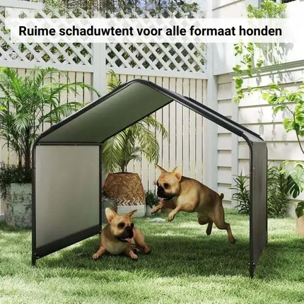 Trendmix Hondentent Waterdicht Zwart – Grote Hondenschuilplaats voor Buiten – 129x124x108 cm – Voor Kleine, Middelgrote & Grote Rassen