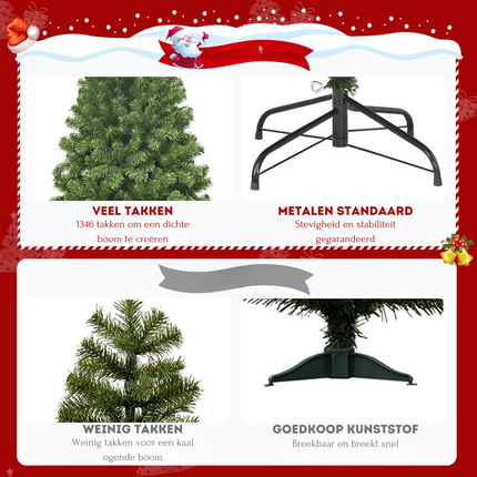 Trendmix Kunstkerstboom Met Standaard 230 cm - Scharnierende Sparren - PVC - Groen