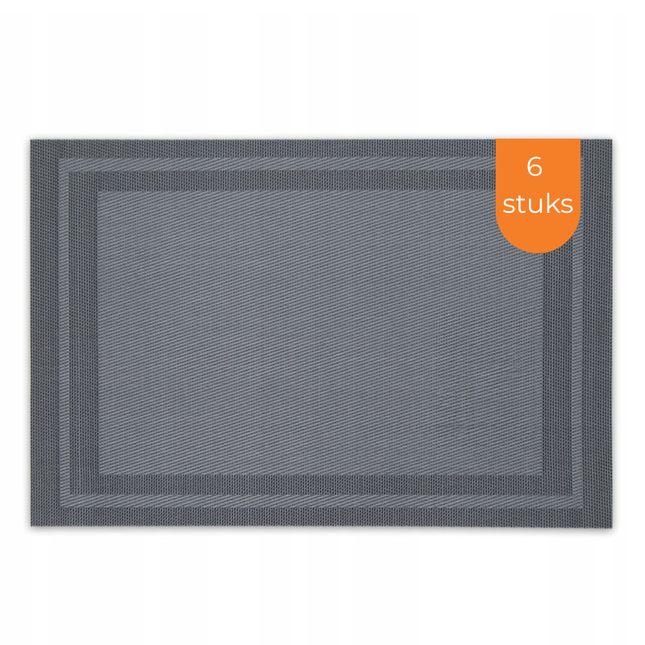 Placemats Set 6 Stuks 30x45 cm – Lichtgrijs – Afwasbare Kunststof Placemats – Hittebestendig