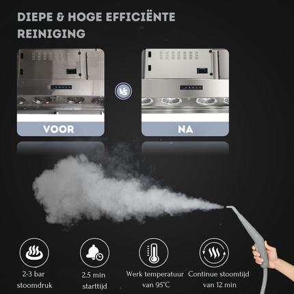 Costway Handstoomreiniger 1000 W - 300 ml Watercapaciteit - 10 Accessoiresets Stoomreiniger voor Tapijten Ramen Bekleding Grijs + Wit