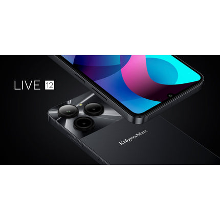 Kruger & Matz LIVE 12 Smartphone 6,74" 256 GB - 5G Android 14 - Inclusief Hoesje En Screenprotector - 5000 mAh-batterij - Zwart