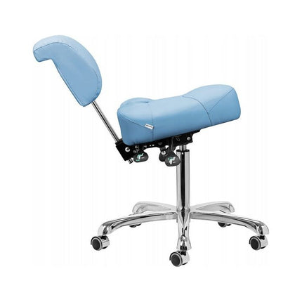 Giovanni Ergonomische Podologie Cosmetische Zadelkruk Met Rugleuning - Kapperskruk Pedicure Schoonheidsspecialist Blauw