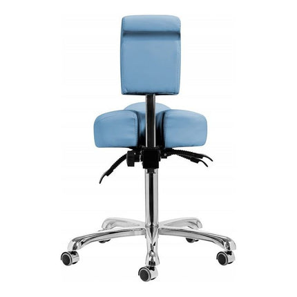 Giovanni Ergonomische Podologie Cosmetische Zadelkruk Met Rugleuning - Kapperskruk Pedicure Schoonheidsspecialist Blauw