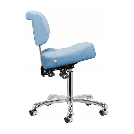 Giovanni Ergonomische Podologie Cosmetische Zadelkruk Met Rugleuning - Kapperskruk Pedicure Schoonheidsspecialist Blauw