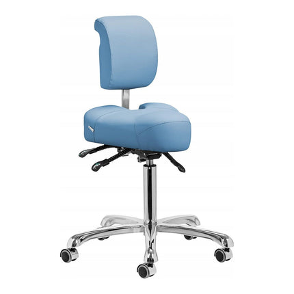 Giovanni Ergonomische Podologie Cosmetische Zadelkruk Met Rugleuning - Kapperskruk Pedicure Schoonheidsspecialist Blauw