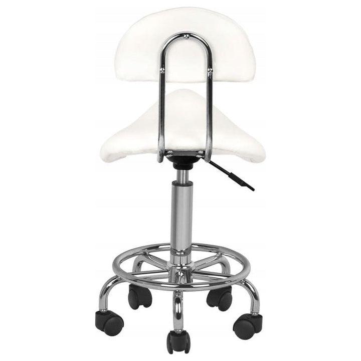 Zadelkruk met rugleuning, ergonomische zadelstoel, rollende Zadelkruk met rugleuning, ergonomische zadelstoel, rollende