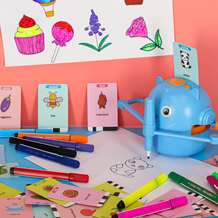 Tekenrobot voor Kinderen – Interactieve Educatieve Robot – Leer Tekenen Stap voor Stap – Inclusief 100 Flashcards – Vanaf 3 Jaar