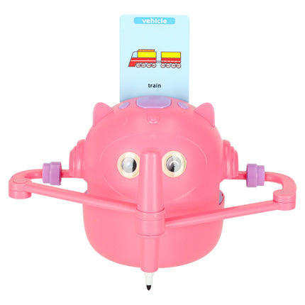 Tekenrobot voor Kinderen – Interactieve Educatieve Robot – Leer Tekenen Stap voor Stap – Inclusief 100 Flashcards – Roze – Vanaf 3 Jaar