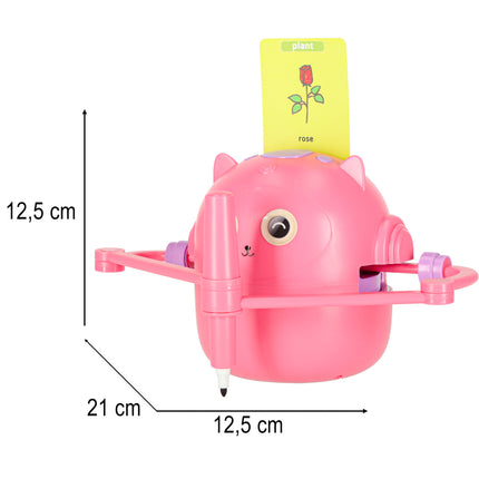 Tekenrobot voor Kinderen – Interactieve Educatieve Robot – Leer Tekenen Stap voor Stap – Inclusief 100 Flashcards – Roze – Vanaf 3 Jaar