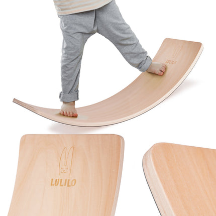 2de kansje Lulilo houten balansbord - Evenwicht Balance board - Balansspeelgoed met vilt - voor volwassenen en kinderen
