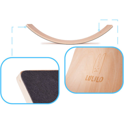 2de kansje Lulilo houten balansbord - Evenwicht Balance board - Balansspeelgoed met vilt - voor volwassenen en kinderen