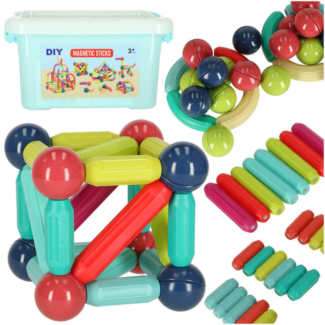 50 Delige Magnetische Staafjes Bouwset - Constructiespeelgoed - STEM Speelgoed - Montessori Speelgoed - Magnetische Bouwblokken - Educatief Speelgoed - Vanaf 3 Jaar